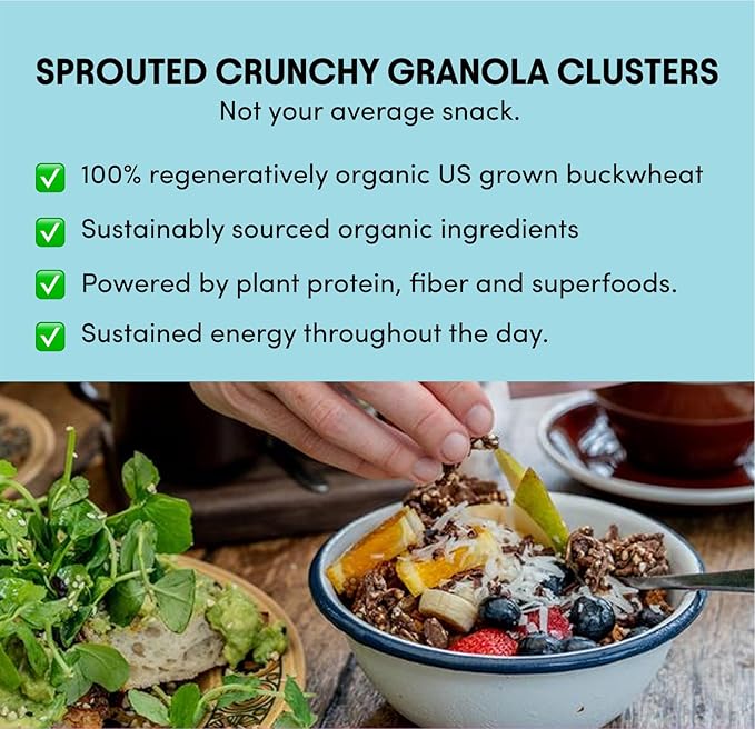Clusterbucks Superfood Clusters – Grain-Free, Keto-Friendly Granola with Regeneratively Grown Sprouted Buckwheat– Gluten-Free, Low-Carb, Organic Healthy Snack (6 Ounce (Pack of 3), Blueberry Crisp)