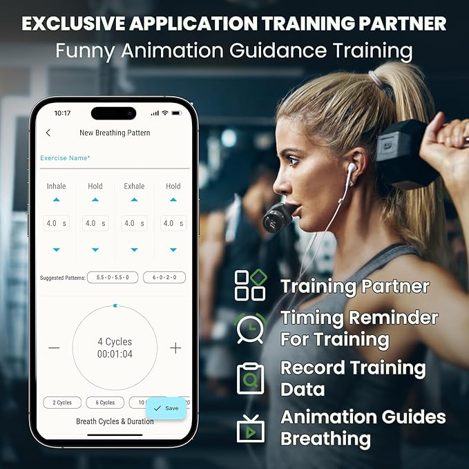 Breathing Exercise Trainer Adjustable & Portable Easy to Clean for Daily, Fitness & Sport