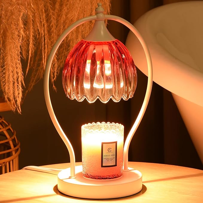 Candle Warmer Lamp with Timer: Dimmable Scented Candle Warmer Aromatherapy Lamp for Home Decor, Ideal Housewarming Birthday Wax Warmer Light Gift, Includes 2 Bulbs