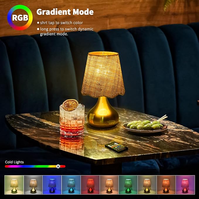 Cordless Table Lamp Rechargeable, Good Mini Table Lamp for Nightstand, Battery Operated Small Table Lamp for Small Spaces for Kitchen Counter, Bookshelf, Bedside, Bedroom, Living Room