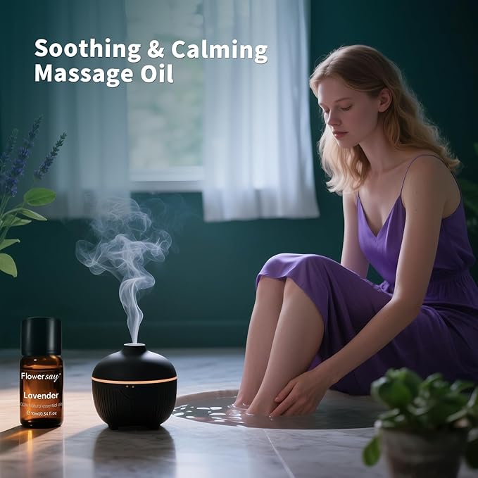 Organic Lavender Essential Oil – Calming Floral Scent, 100% Pure Natural Aromatherapy Oil for Diffuser, Skin, Hair, Sleep & Candle Making – 10ml (0.34 Fl Oz)