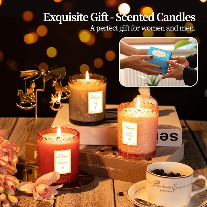 KONNI Scented Candles, Soy Candles, Aromatherapy Candle, Fit Scented Candle for Men Women, 7.05oz Soy Wax Candle for Home Decoration, Ideal for Creating Relaxing Ambience & Holiday Gifting
