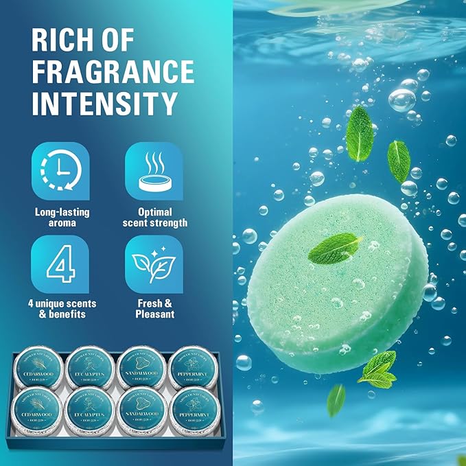 Shower Steamers Aromatherapy, Birthday Gifts for Men Teen Boyfriend Dad, Boo Basket Stuffers for Him, Christmas Stocking Stuffers for Men, SPA Self Care Relax Natural Essential Oils Bath Bombs