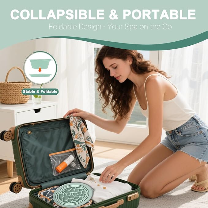 Face Bowl for Ice with Built-in Ice Tray – Collapsible Silicone Facial Ice Bath Bowl for Cold Plunge Therapy, Acne Relief & Skin Tightening – Green Home, Camping & Travel Portable Spa Tool