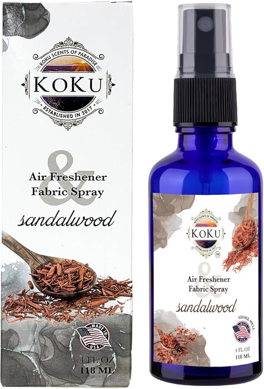 Sandalwood Air Freshener - Room Spray - Odor Eliminator - Deodorizer - Car Air Freshener - Home Spray - Linen Spray - Fabric Refresher - Non-Toxic - Alcohol Free - 4 Oz