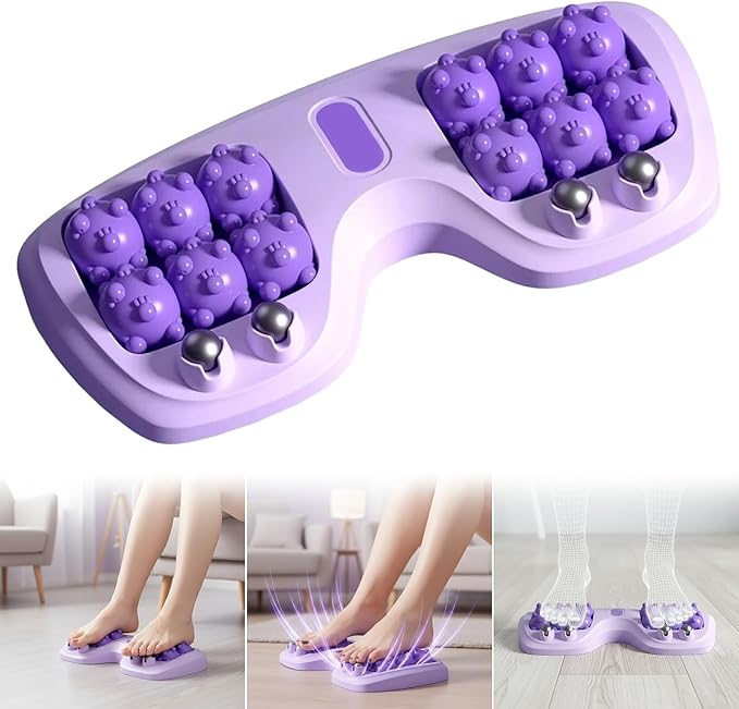Portable Double Foot Massage Roller – 3 Massage Techniques for Plantar Fasciitis Relief, Heel & Arch Pain, Sore Muscles, Improved Circulation & Relaxation, Reflexology Tool