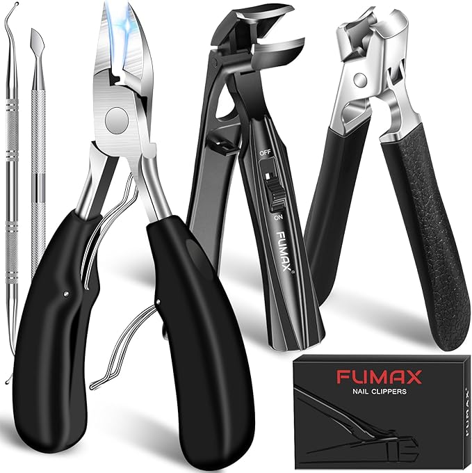 2025 Toenail Clippers for Thick Toenails for Seniors, Large Angled Toe Nail Clippers for Thick Nails for Men, Heavy Duty Professional Ingrown Toenail Clippers Long Handle Nail Clippers with Catcher