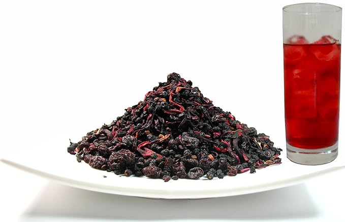 Green Hill Tea Elderberry Herbal Tea - Immune System Boosting Fruit Herbal Tea Blend - Caffeine-Free Relaxing Drink - resealable foil bag 8 OZ