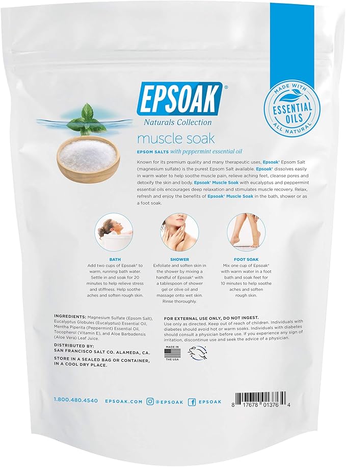Epsoak Epsom Salt 2 lbs - Muscle Soak Bath Salts