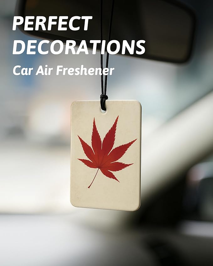 Vintage Fall Maple Leaf Car Air Freshener 4 Pcs, Retro Maple Leaf Autumn Hanging Air Freshener for Cars Closet Drawer Books, Fall Car Accessories Mirror Decor for Women