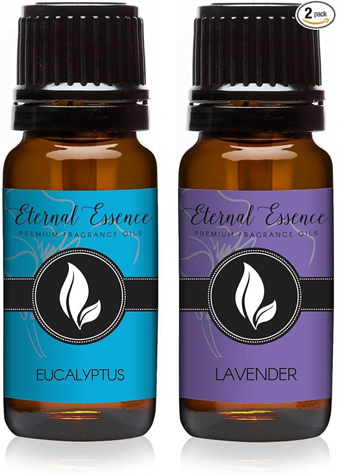 Eternal Essence Oils 2 Pack 10ml Premium Fragrance Oil - Eucalyptus & Lavender - for Candle, Soap Making, Aromatherapy, Diffusers, Home Care, & Humidifiers