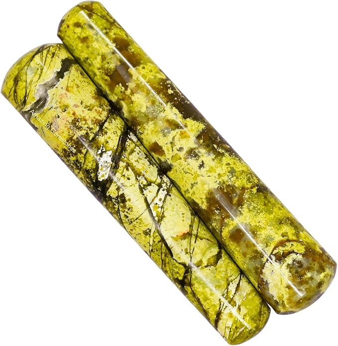 Amazing Gemstone Green Opal Crystal Wand Massage Stick - Pelvic Wand Gua Sha for Adults - Crystals and Healing Stones Massage Wands for Adults Gifts (Smooth)