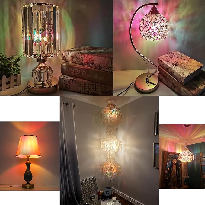 Dimmable Stained Glass LED Light Bulb,3.5W E26 Base A19/A60 Festive Atmosphere Color Bulb for Home Light,Party,Festive Decoration,2 Pack