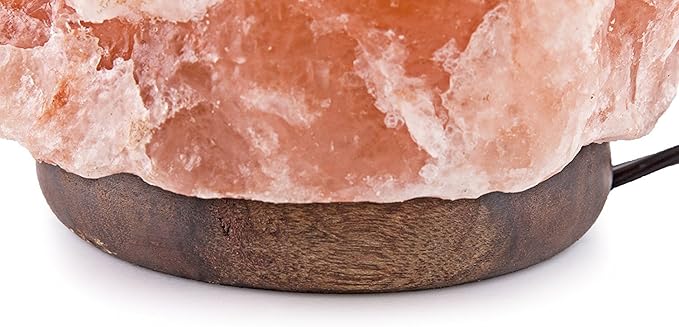 Himalayan Dimmable, Natural Himalayan Crystal Rock Salt Lamp Pink Light, Hand Crafted Wooden Base Direct from Foothills of The Himalayas Home Decor, Night Light & Gifts