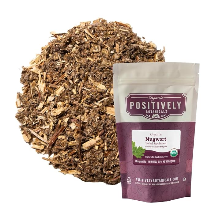Organic Positively Botanicals Company, Mugwort, Herbal Tea Loose Leaf Botanical, 4 Ounce