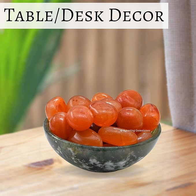 Amazing Gemstone Carnelian Crystals and Healing Stones Tumbled - 1000+ Carats Carnelian Stone, Natural Healing Stones for Energy Balance, Stress Relief - Premium Polished Gems Rocks for Meditation