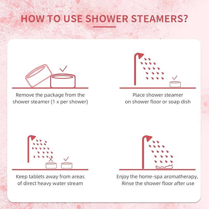 Shower Steamers Aromatherapy, 24-Pack Shower Bombs Birthday Gifts for Women, Christmas Gifts with Eucalyptus Mint Lavender Watermelon Grapefruit Tangerine Essential Oils