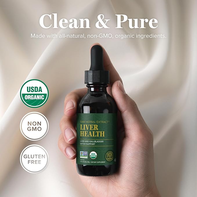 Global Healing Center - Liver Health - Organic Milk Thistle Supplement for Detox & Gallbladder Support - Dandelion Root Supplement for Cleanse & Repair (2 Fl Oz)