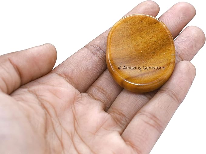 Amazing Gemstone Yellow Jasper Worry Stone Crystals and Healing Stones - Worry Stones for Stress Relief Gifts - Piedra Crystal Fidget for Meditation - Unique Stocking Stuffers and Birthday Gifts