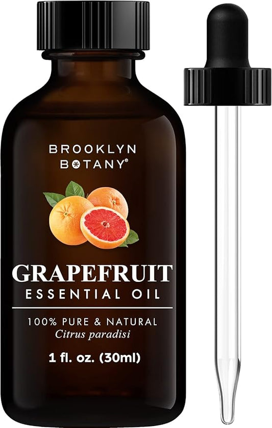 Brooklyn Botany Grapefruit Essential Oil - 100% Pure and Natural - Premium Grade Oil with Dropper - for Aromatherapy and Diffuser - 1 Fl Oz