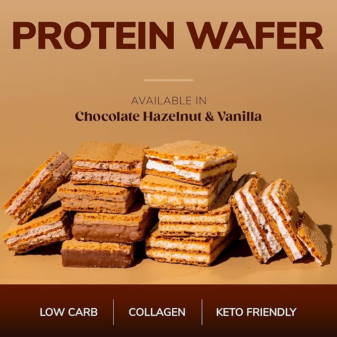 BariWise Protein Wafer Bar, Chocolate Hazelnut, High Fiber, Low Carb Keto Friendly Snack (8ct)