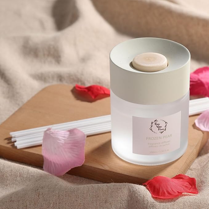 Reed Diffuser Set, Pretty Valley Home Diffuser 100Ml / 3.38fl OZ Gift Box - Includes Reed Diffuser Sticks, Fragrance Oil, and Glass Bottle for Bathroom Office Living Room Decor (Ocean Breeze)