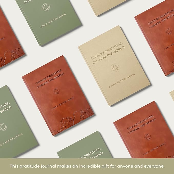 Gratitude Gifted 5-Minute Guided Gratitude Journal – Daily 180 Prompts, Self-Care & Mindfulness, Leather Hardcover, Undated to Foster Happiness, Wellness, Positivity for Men & Women