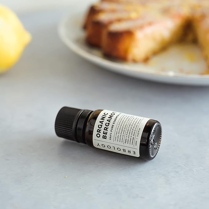 Erbology Organic Pure Bergamot Essential Oil 0.34 fl oz - Cleansing & Uplifting - Small Batch - Sustainably Sourced Straight from Farm in Italy