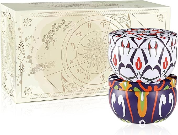 2-Pack Aromatherapy Scented Candles - Bonfires and Cinnamon, Natural Soy Wax with Natural Essential Oils, Use for Home Decor, Yoga,Bath,Women,Mother's Day Gift.