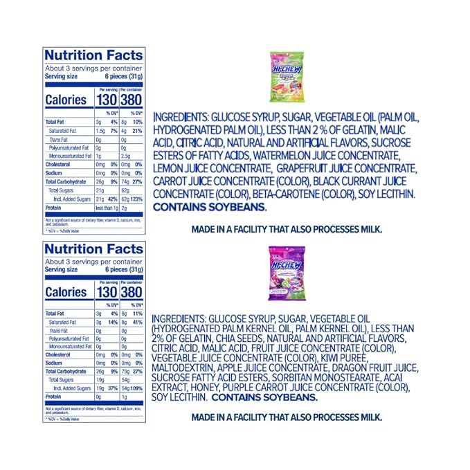 HI-CHEW Variety Mix, Pack of 8 Bags - 23 Asst Flavors including Getaway Mix - Unique Fun Soft & Chewy Taffy Halloween Candy - Immensely Juicy Fruit Flavors - Individually Wrapped for Sharing