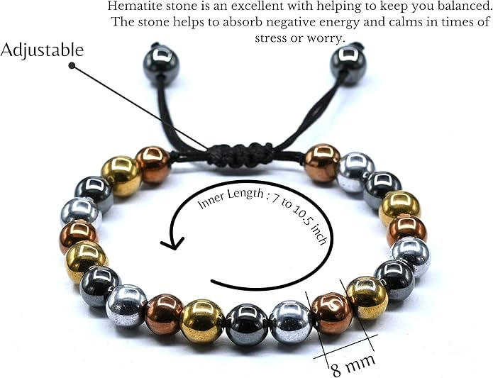 Natural Healing Crystal Bracelet for Women - Mens Bracelet Energy Balancing Gemstones Set - Adjustable Stone Bead Bracelet for Men and Women - Chakra Crystal Therapy Accessory, Meditation