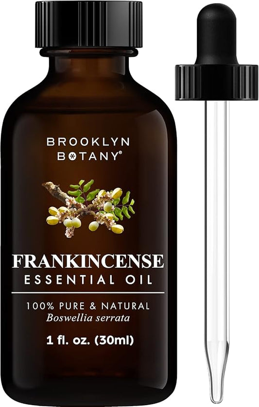 Brooklyn Botany Frankincense Essential Oil - 100% Pure and Natural - Premium Grade Oil with Dropper - for Aromatherapy and Diffuser - 1 Fl Oz