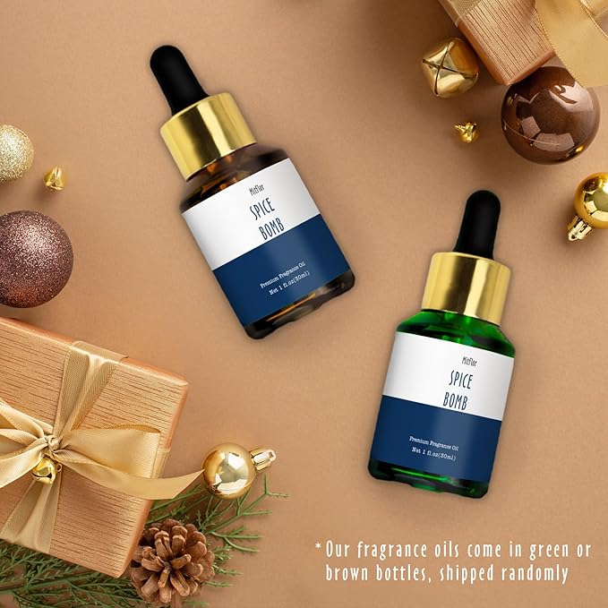 Spice Bomb Fragrance Oil, MitFlor Single Scented Oil, 30ml Premium Grade Fragrance Oil for Soap & Candle Making, Large Size Aromatherapy Essential Oil, Warm Spicy Scent for Home Fragrance