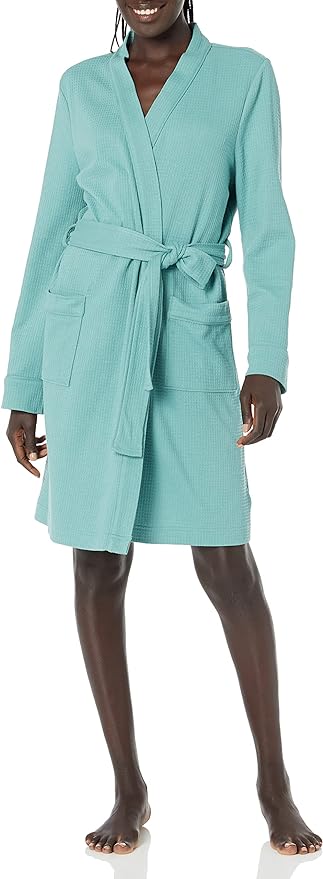 Amazon Essentials Women's Lightweight Waffle Mid-Length Robe (Available in Plus Size)