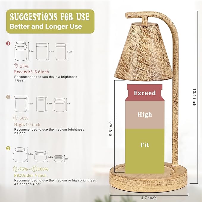 Candle Warmer Lamp with Timer - Electric Dimmer Wax Lamp for Small Jar Scented Wax Melts - Includes 2 Bulbs for Home Decor