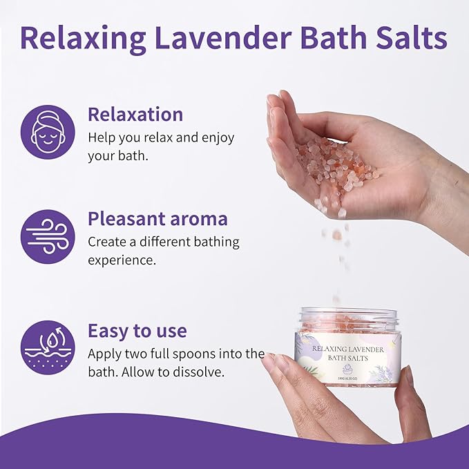 Roseye 5 Pcs Spa Kit Birthday Gifts for Women Lavender Spa Gifts for Girlfriend Self Care Kit Mom Sister Birthday Gifts Nurture Relax Skin Care Set