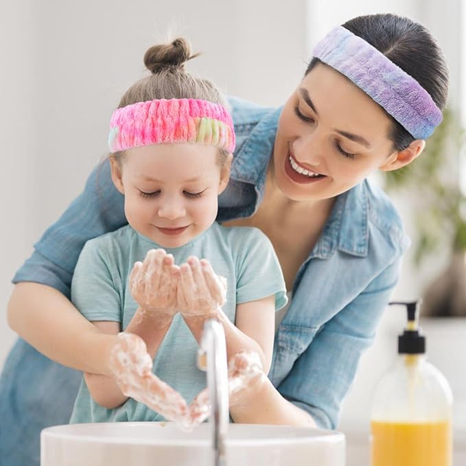 Headband for Washing Face, 2Pcs Spa and Makeup Headband, Microfiber Face wash Headbands for Facial Clean, Skincare Shower