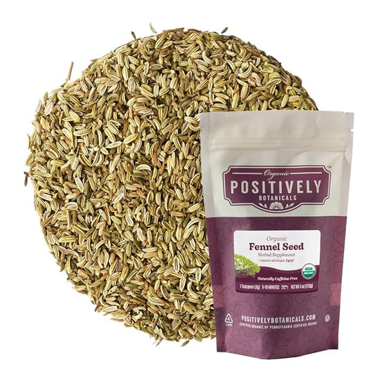 Organic Positively Botanicals Company, Fennel Seed Herbal Tea, Loose Leaf Botanical, 4 Ounce