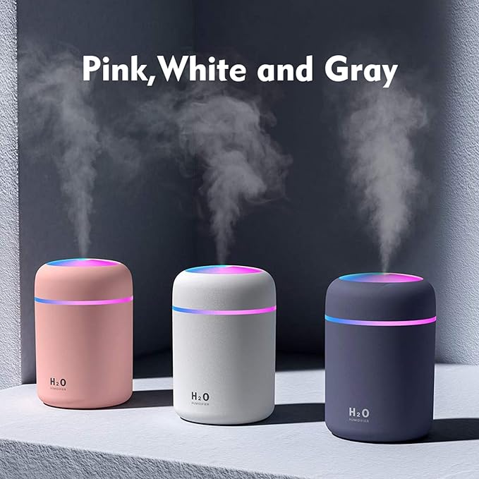 Colorful Cool Mini Humidifier, Essential Oil Diffuser, Aroma Essential USB Personal Desktop Humidifier for Car, Office Room, Bedroom etc,2 Adjustable Mist Modes (Navy Blue)