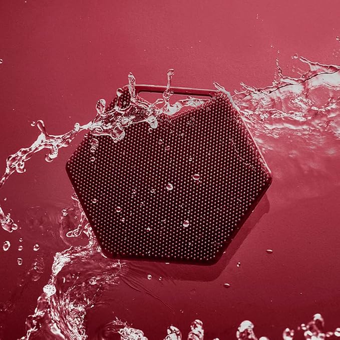 Tooletries Body Scrubber - Silicone Exfoliating Scrubber - Bathroom & Shower Accessory for Durable, Long Lasting Body Wash for Men - Burgundy