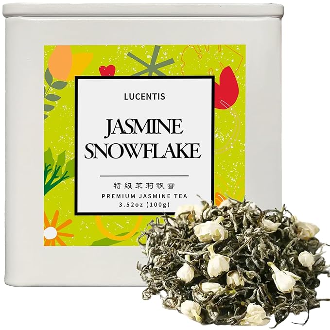 Snowflake Jasmine Green Tea – Premium Loose Leaf Chinese Tea with Intense Floral Aroma – 100g / 3.5oz – 茉莉飘雪