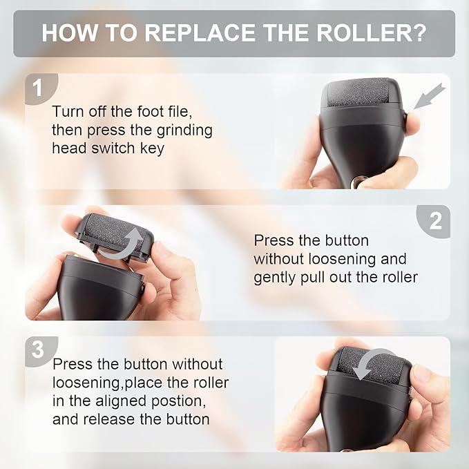 Callus Removers 8 Pack Replacement Rollers Heads for Electric Feet File Pedicure Tools, Pedicure Kit Refill Rollers 3 Extra Coarse, 3 Regular Coarse, 2 Fine Coarse Refill Rollers