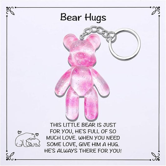 Pocket Bear Hug, Anxiety Relief Gifts for Women Men, Mental Health Positivity Gifts for Anxious Friend, Thinking of You Gift, Comforting Gift for Son Daughter Back to School, Light Pink