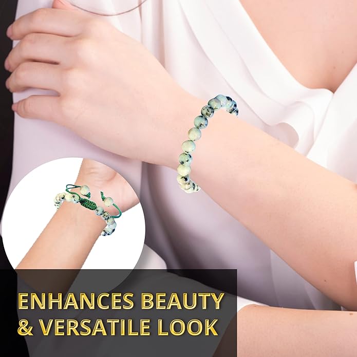 Energy Protection Crystal Handmade Adjustable Bead Bracelet Perfect for Men, Women’s Gift - Gemstone Healing Stretch Bracelet Pulsera Para Hombre Mujer Stocking Stuffer