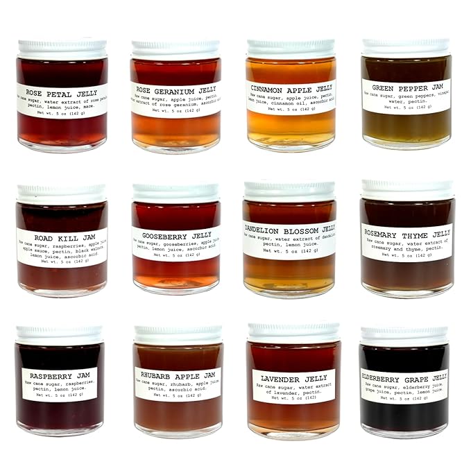 Gourmet Jellies & Jam Gift Set, Assorted Low Sugar Jam & Jellies, Jam & Jelly Gift Sets, Jams, Jellies & Preserves (12 pack) - Smoke Camp Crafts
