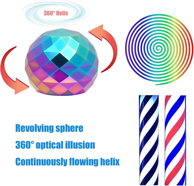 Desk Toys for Fidget Kinetic Cool-Gadgets: 180 Seconds Spinning Toy, Cool-Stuff Thing for Adult Teen Children Kid, Optical-Illusion Stress-Relief Gifts Ball for Man Women Home Office School Christmas