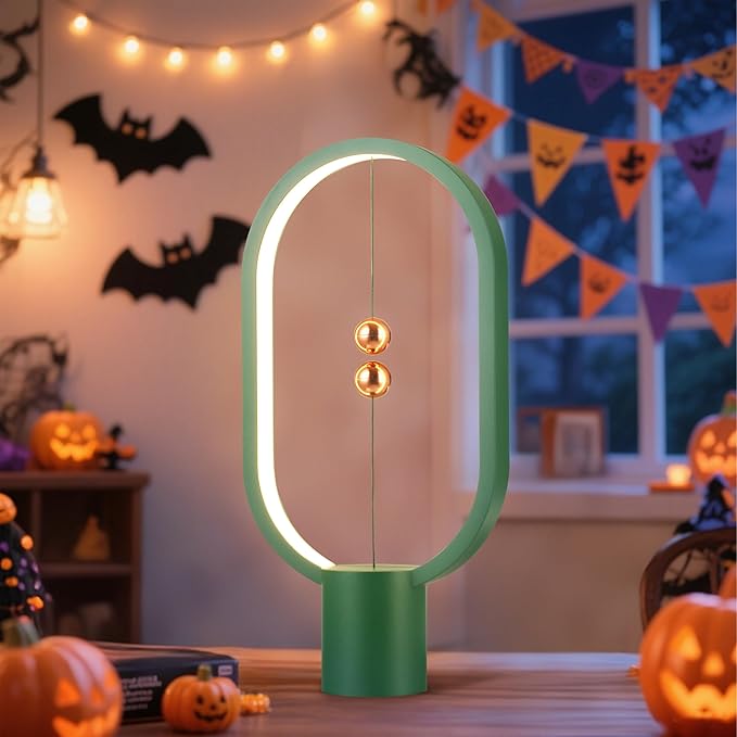 Heng Balance Light, USB Powered LED Table lamp, Creative, Magnetic Switch Night Light, dimmable Eye Protection Table lamp, Used for Gifts, Decoration Bedside, Dormitory and Office(Green)