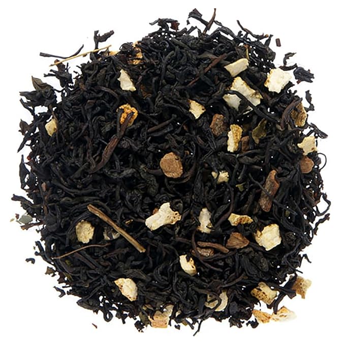 English Tea Store - Orange Spice Black Tea | Flavored Loose Leaf Tea | Flavored Ceylon Tea With Cinnamon & Refreshing Orange | High Antioxidants, Medium Caffeine | Kosher & Vegan Friendly | 4oz