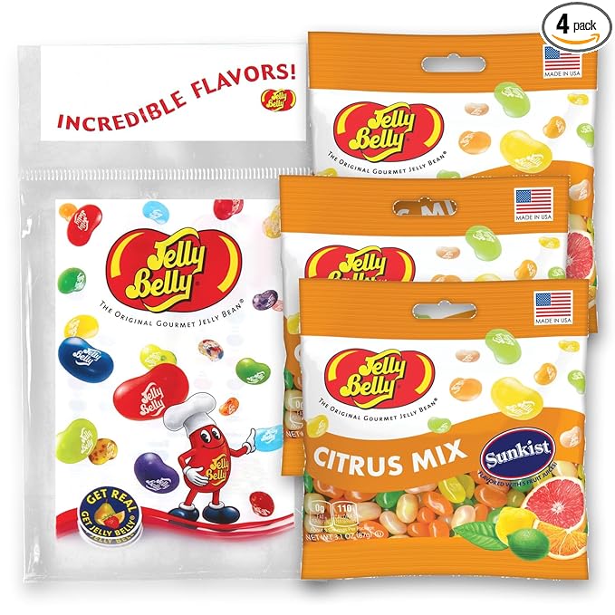 Jelly Belly Sunkist® Citrus Mix Jelly Beans, 3.1 oz Grab & Go Bags - Pack of 3 sold in Jelly Belly Bag