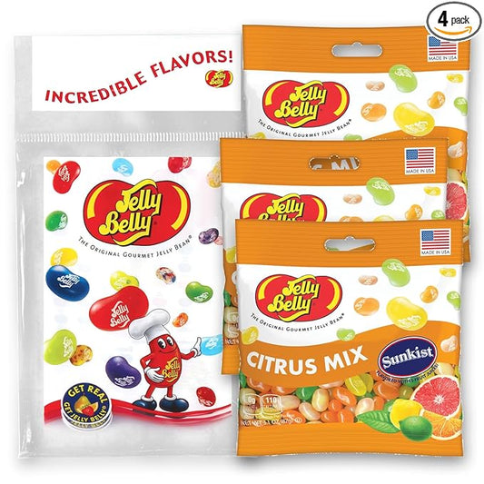 Jelly Belly Sunkist® Citrus Mix Jelly Beans, 3.1 oz Grab & Go Bags - Pack of 3 sold in Jelly Belly Bag